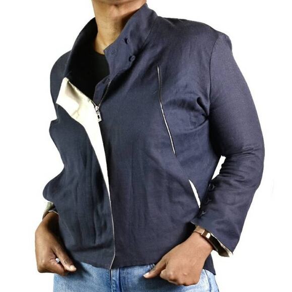 Kuho Cotton Jacket Blue Twill Korean Convertible Canvas Avant Garde Size Small - Picture 1 of 15